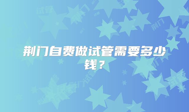 荆门自费做试管需要多少钱?