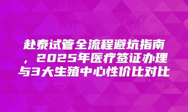 赴泰试管全流程避坑指南，2025年医疗签证办理与3大生殖中心性价比对比