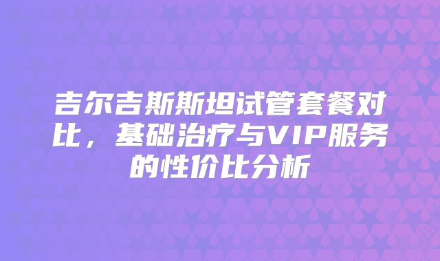 吉尔吉斯斯坦试管套餐对比，基础治疗与VIP服务的性价比分析