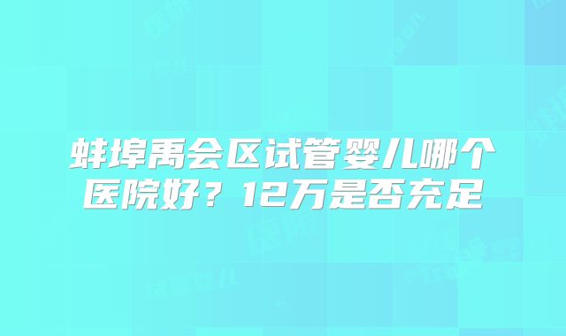 蚌埠禹会区试管婴儿哪个医院好？12万是否充足