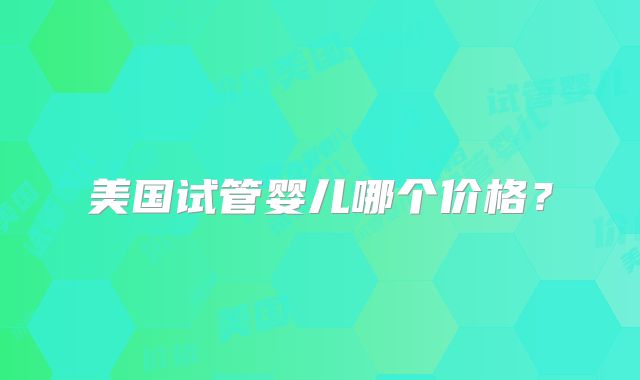 美国试管婴儿哪个价格？