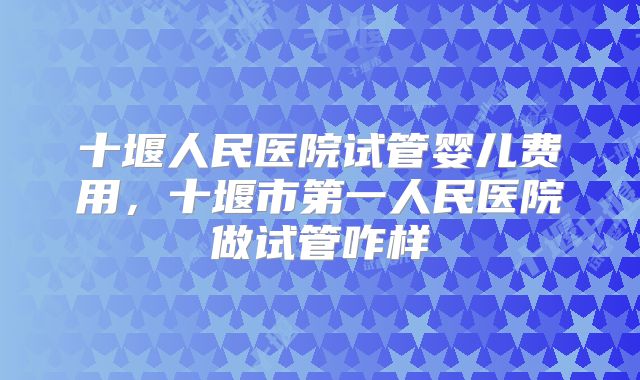 十堰人民医院试管婴儿费用，十堰市第一人民医院做试管咋样
