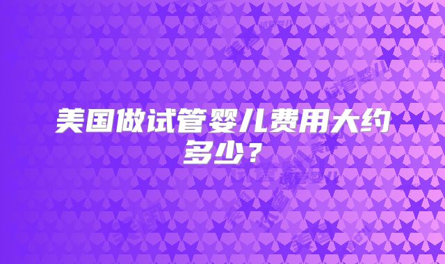 美国做试管婴儿费用大约多少？