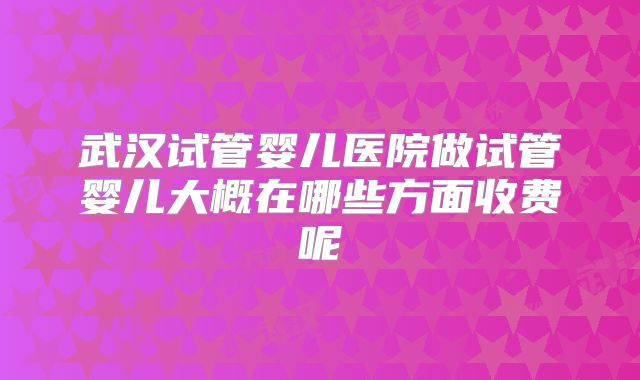 武汉试管婴儿医院做试管婴儿大概在哪些方面收费呢