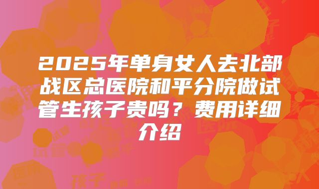 2025年单身女人去北部战区总医院和平分院做试管生孩子贵吗？费用详细介绍