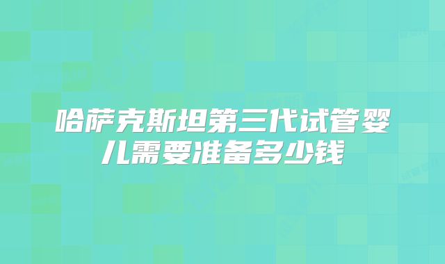 哈萨克斯坦第三代试管婴儿需要准备多少钱
