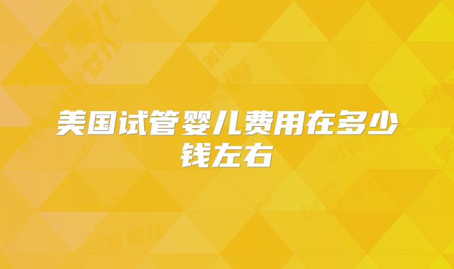 美国试管婴儿费用在多少钱左右