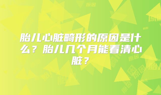胎儿心脏畸形的原因是什么？胎儿几个月能看清心脏？
