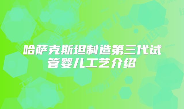 哈萨克斯坦制造第三代试管婴儿工艺介绍