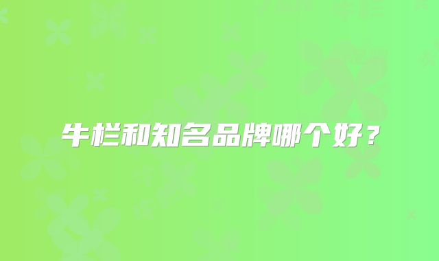 牛栏和知名品牌哪个好？