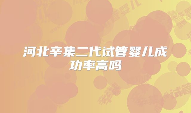 河北辛集二代试管婴儿成功率高吗