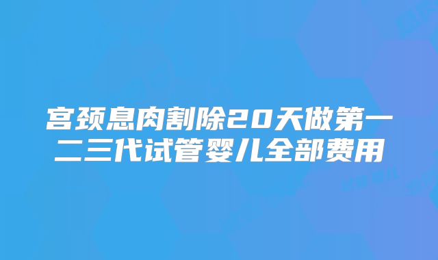 宫颈息肉割除20天做第一二三代试管婴儿全部费用