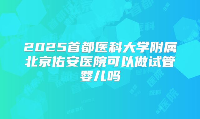 2025首都医科大学附属北京佑安医院可以做试管婴儿吗