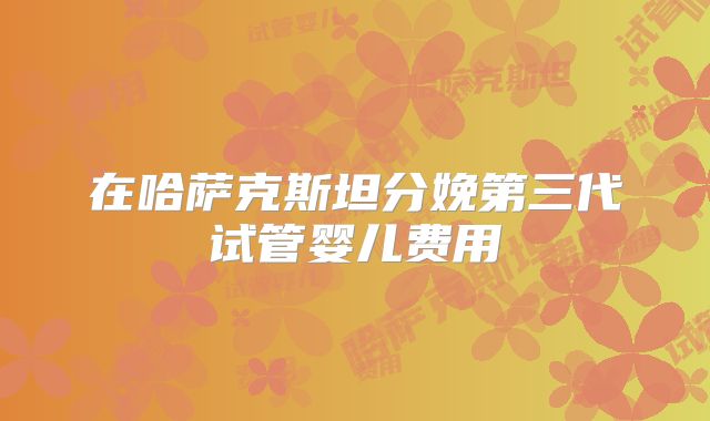 在哈萨克斯坦分娩第三代试管婴儿费用