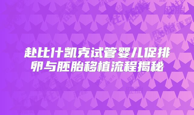 赴比什凯克试管婴儿促排卵与胚胎移植流程揭秘
