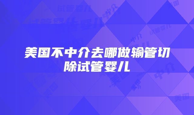 美国不中介去哪做输管切除试管婴儿