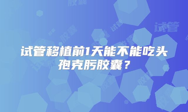 试管移植前1天能不能吃头孢克肟胶囊?