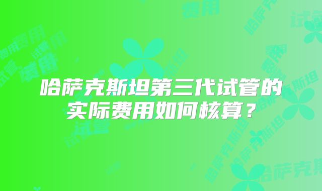 哈萨克斯坦第三代试管的实际费用如何核算？
