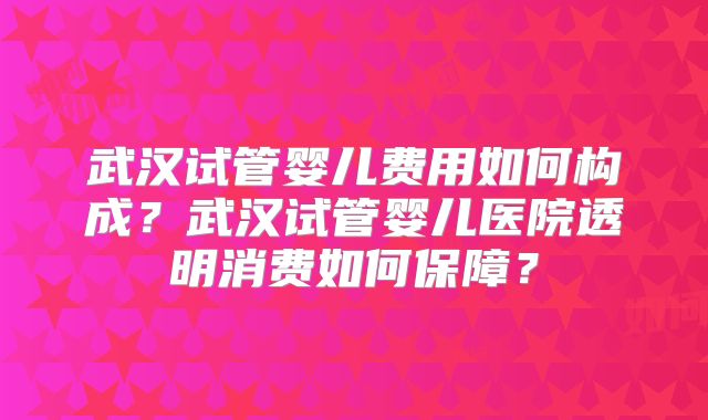 武汉试管婴儿费用如何构成？武汉试管婴儿医院透明消费如何保障？
