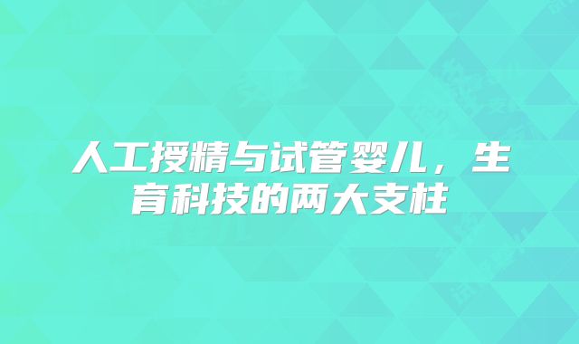 人工授精与试管婴儿，生育科技的两大支柱