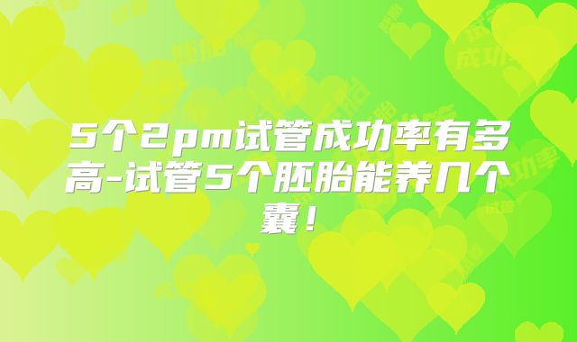 5个2pm试管成功率有多高-试管5个胚胎能养几个囊!