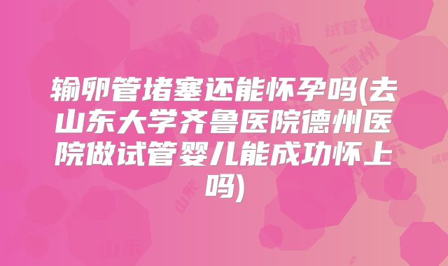 输卵管堵塞还能怀孕吗(去山东大学齐鲁医院德州医院做试管婴儿能成功怀上吗)
