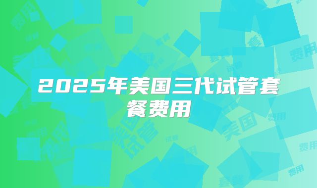 2025年美国三代试管套餐费用