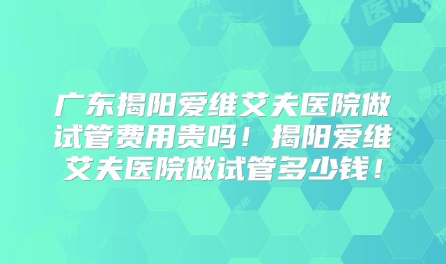广东揭阳爱维艾夫医院做试管费用贵吗!揭阳爱维艾夫医院做试管多少钱!