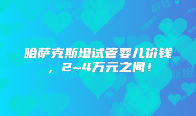 哈萨克斯坦试管婴儿价钱，2~4万元之间！