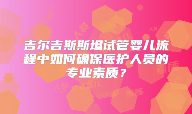 吉尔吉斯斯坦试管婴儿流程中如何确保医护人员的专业素质？