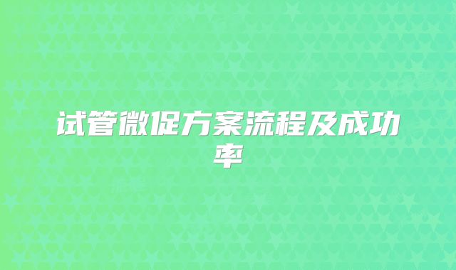 试管微促方案流程及成功率