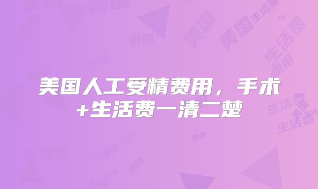 美国人工受精费用，手术+生活费一清二楚