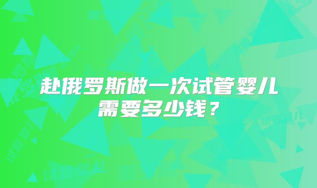 赴俄罗斯做一次试管婴儿需要多少钱？