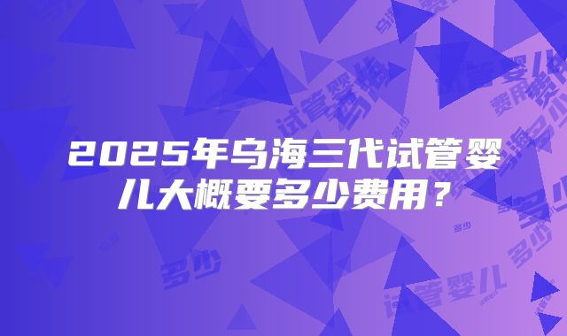 2025年乌海三代试管婴儿大概要多少费用？