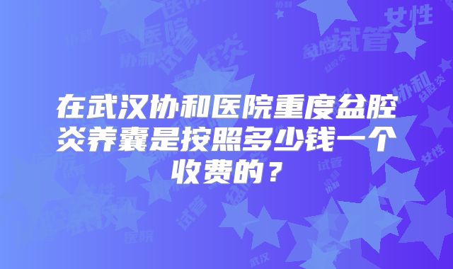 在武汉协和医院重度盆腔炎养囊是按照多少钱一个收费的？
