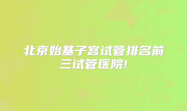 北京始基子宫试管排名前三试管医院!