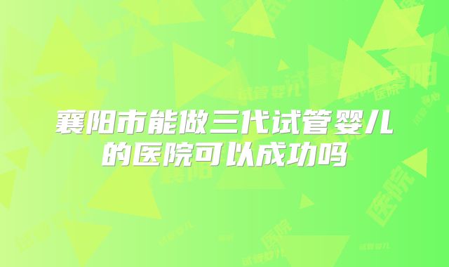 襄阳市能做三代试管婴儿的医院可以成功吗