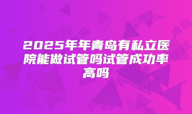2025年年青岛有私立医院能做试管吗试管成功率高吗