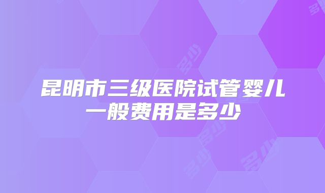 昆明市三级医院试管婴儿一般费用是多少