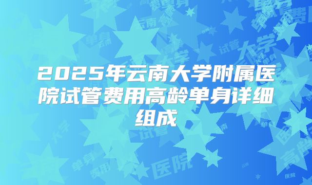 2025年云南大学附属医院试管费用高龄单身详细组成