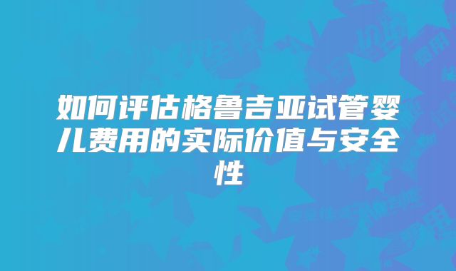 如何评估格鲁吉亚试管婴儿费用的实际价值与安全性