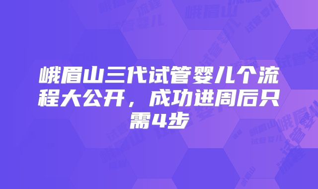 峨眉山三代试管婴儿个流程大公开，成功进周后只需4步