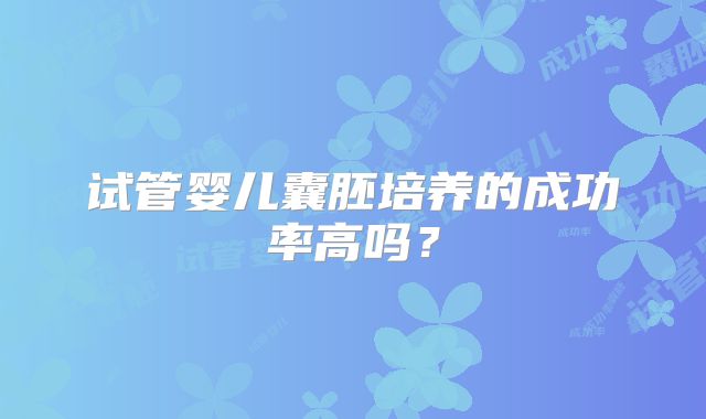 试管婴儿囊胚培养的成功率高吗？