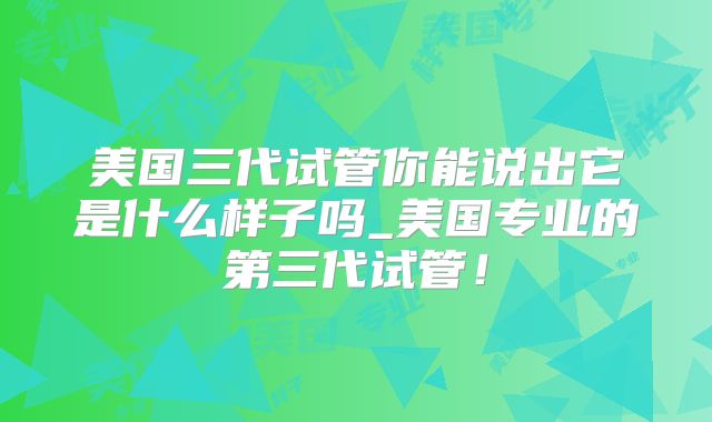 美国三代试管你能说出它是什么样子吗_美国专业的第三代试管！