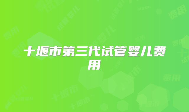 十堰市第三代试管婴儿费用