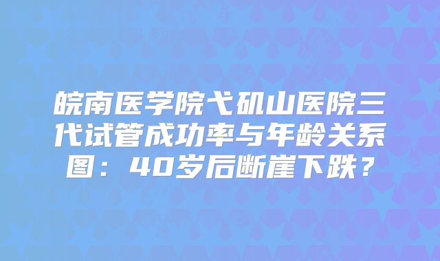 皖南医学院弋矶山医院三代试管成功率与年龄关系图：40岁后断崖下跌？