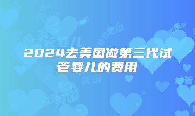 2024去美国做第三代试管婴儿的费用