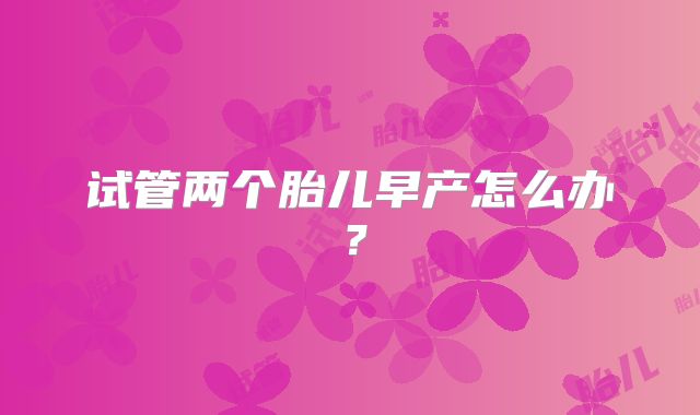 试管两个胎儿早产怎么办？