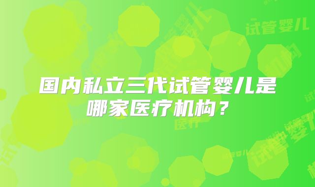 国内私立三代试管婴儿是哪家医疗机构？