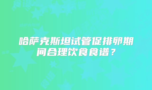 哈萨克斯坦试管促排卵期间合理饮食食谱？